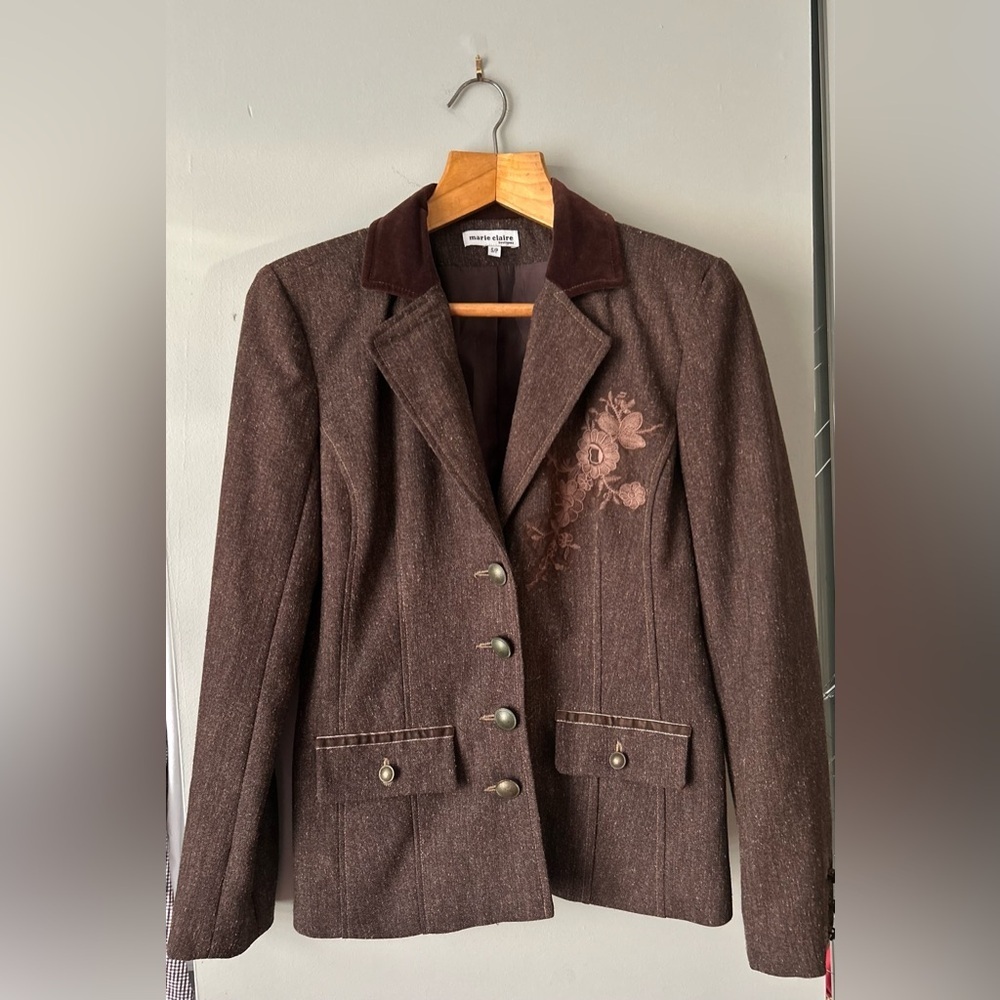 90s embroidered blazer